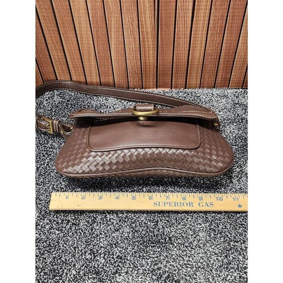 Ann Taylor Loft Basket weave brown handbag/Shoulderbag #A85 - Picture 9 of 11